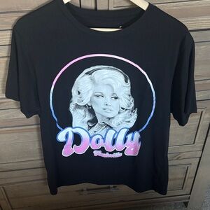Black Graphic T-Shirt with Dolly Design